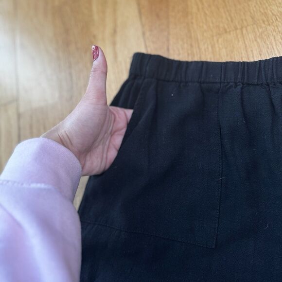 Umgee Boho Retro Ruffle Bell Bottom Pants Women’s L Black Wide Leg Festival EUC - Picture 13 of 16